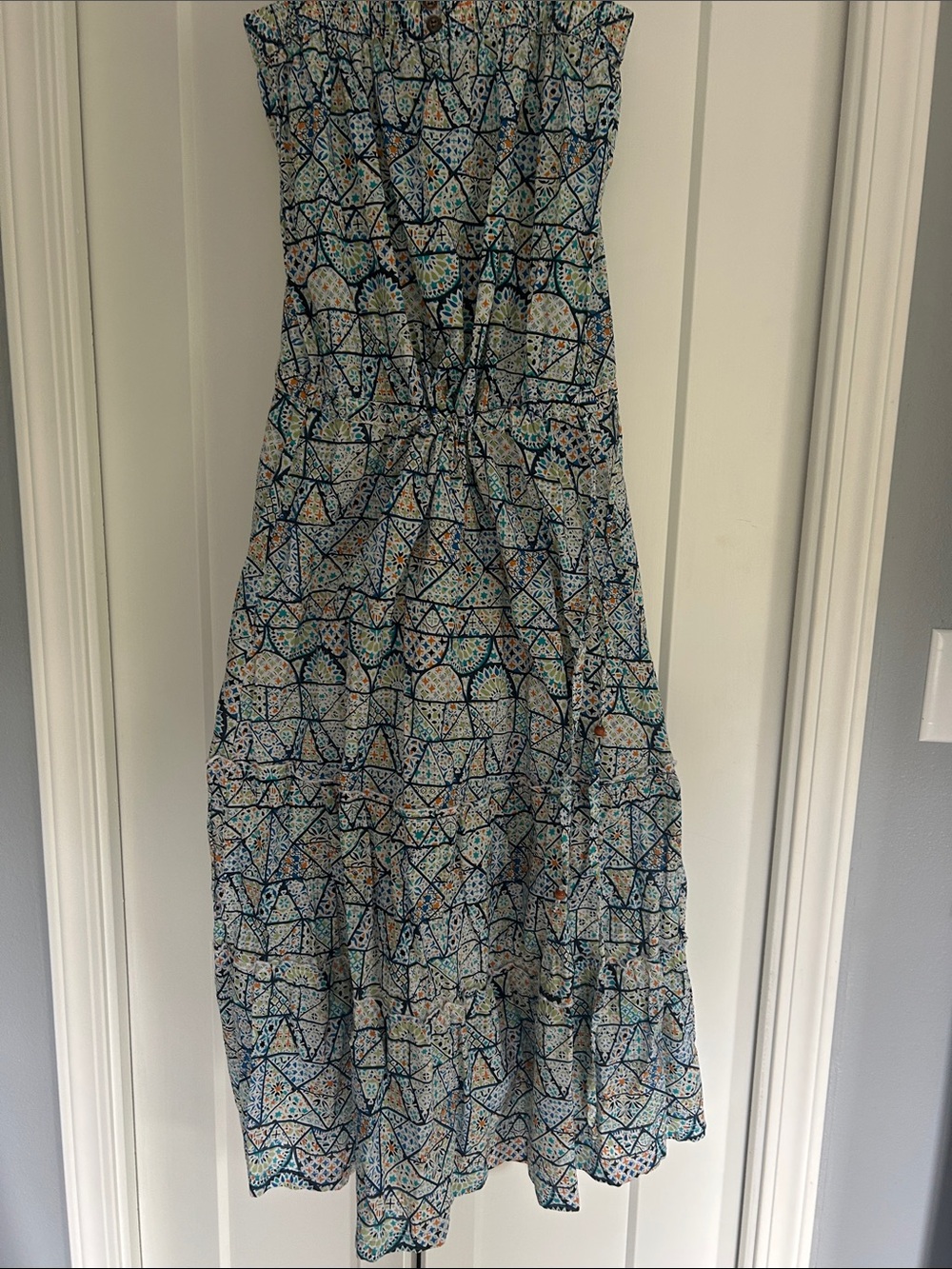 Mavi Multicolor Geometric Print Sundress with Spaghetti Straps - Picture 4 of 9
